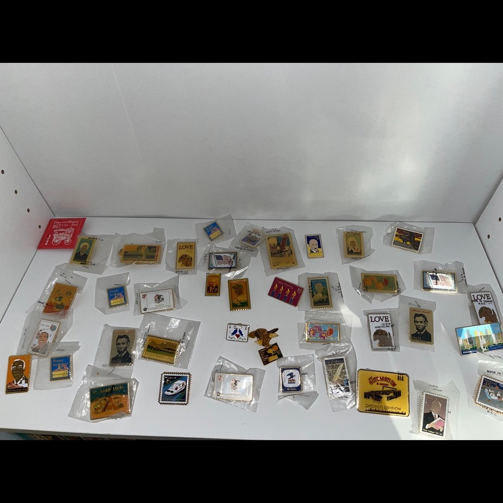 Vintage Stamp Pin backs!